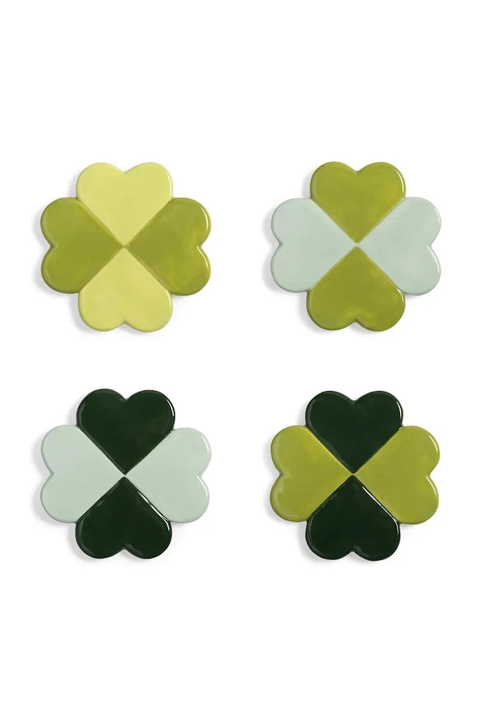 &k amsterdam lucky clover 4'lü bardak altlığı seti