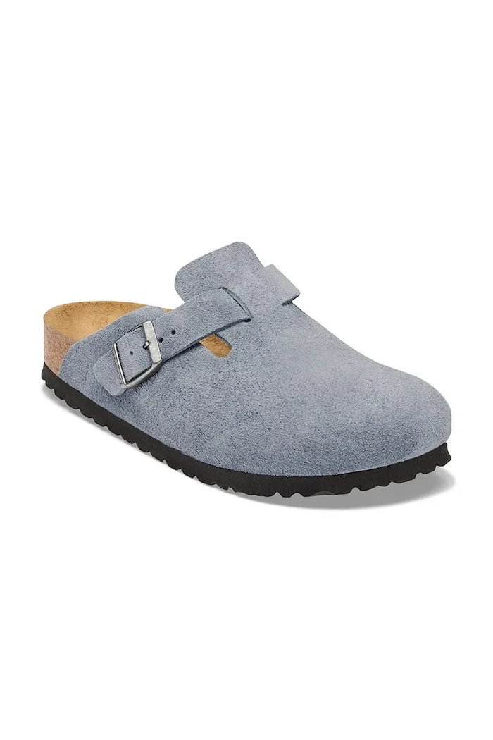 Birkenstock чехли сабо от велур Boston Suede Leather