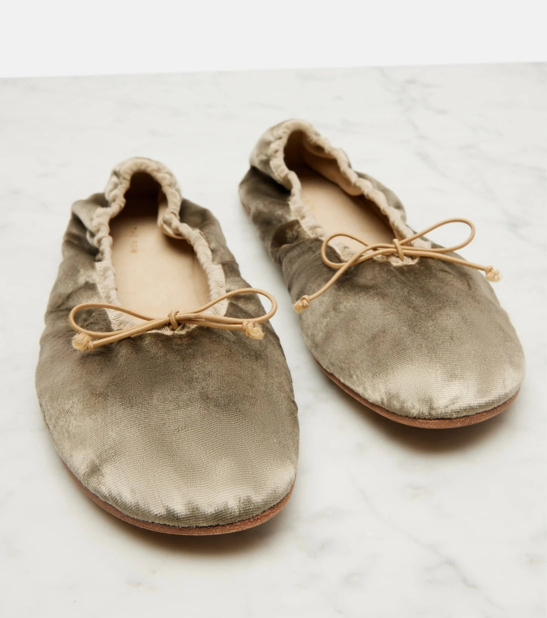 The Row - Round velvet ballet flats