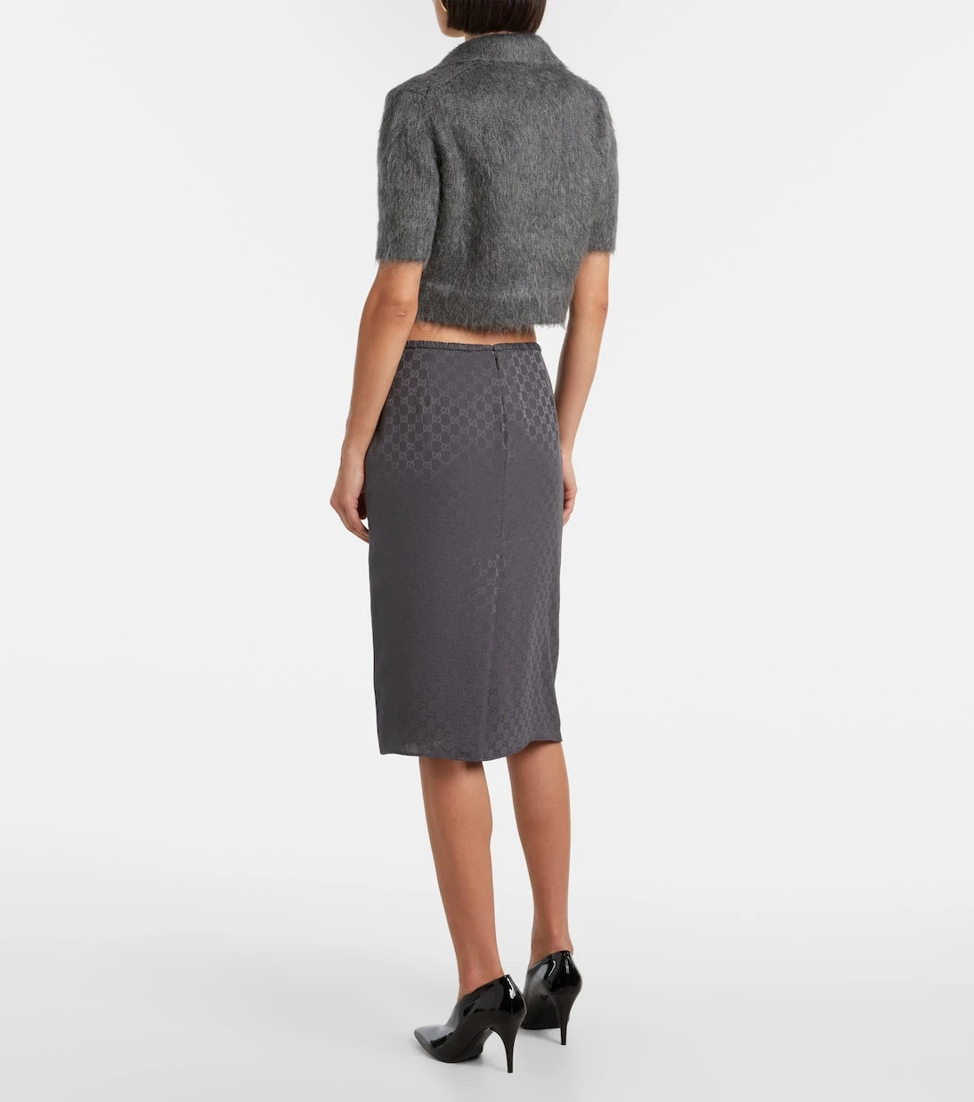 Gucci - GG low-rise silk pencil skirt