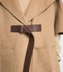 Beige Camel Hair Belted Cape