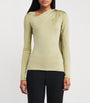 Victoria Beckham Green Slash-Detail Top