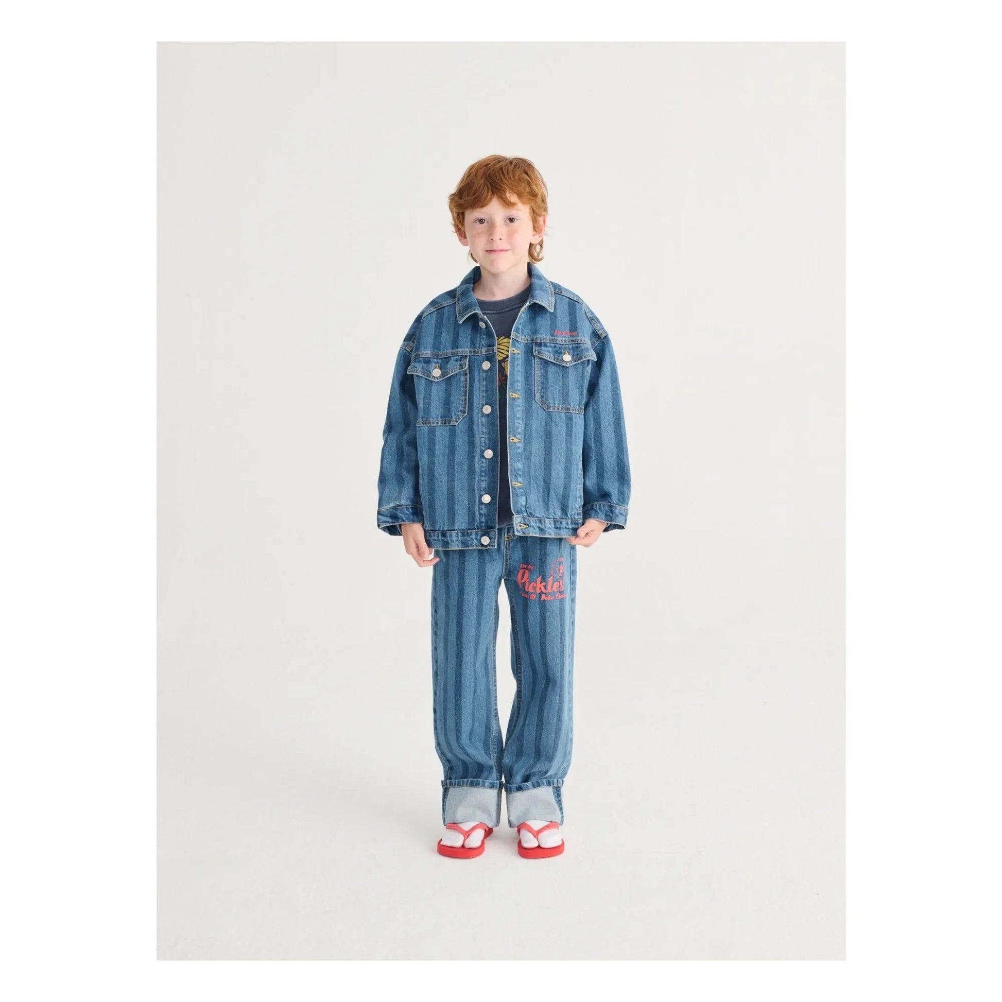Bobo Choses - Organic Cotton Striped Jeans | Blue