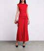 Red Ruched Acacia Midi Dress