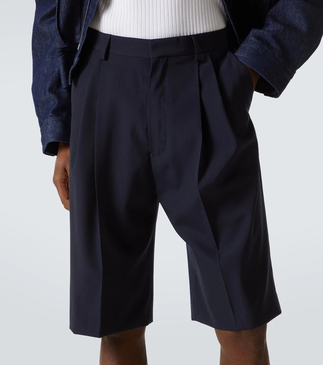Dries Van Noten - High-rise wool shorts