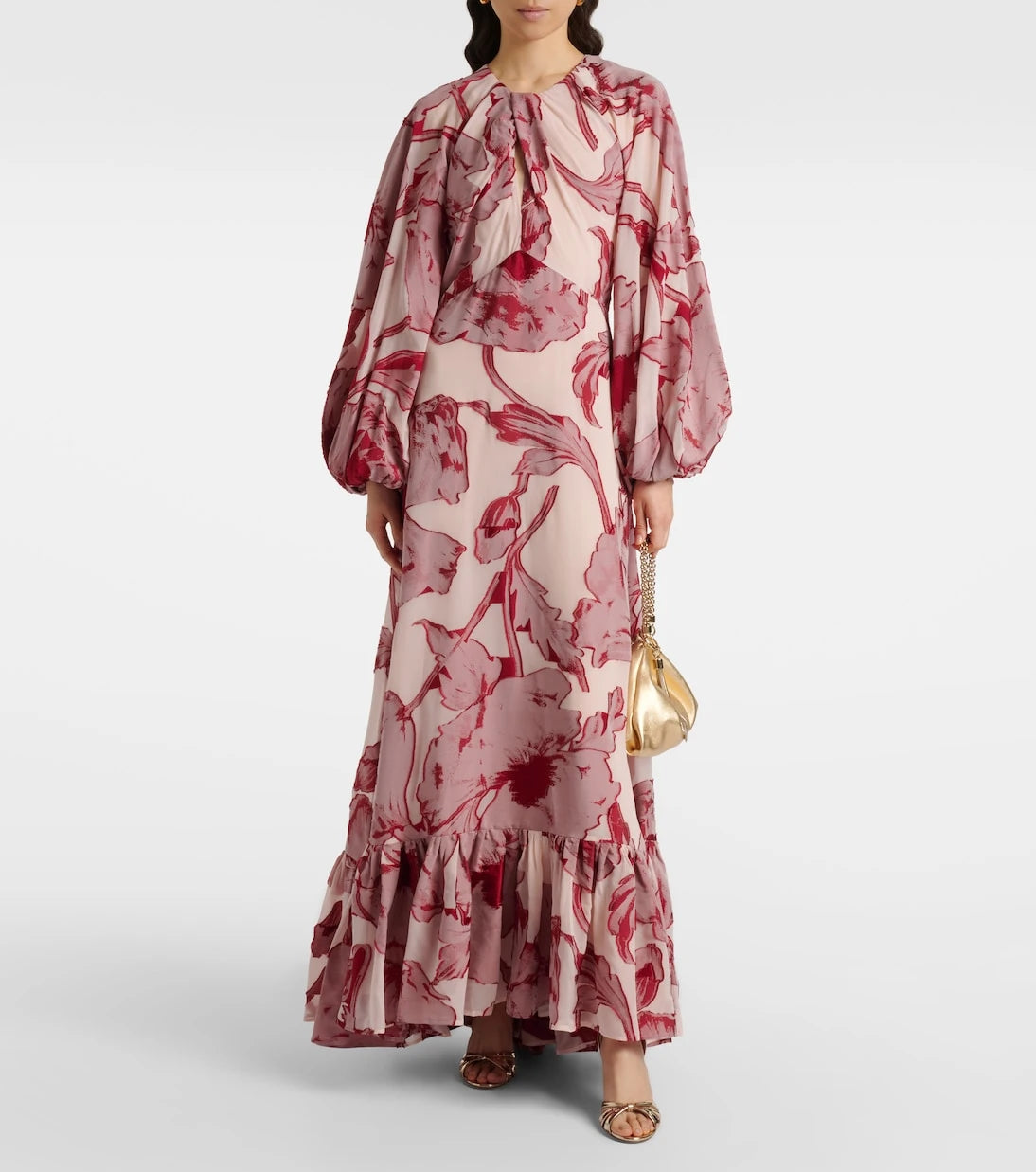 La DoubleJ - Eve-Ning floral silk-blend gown