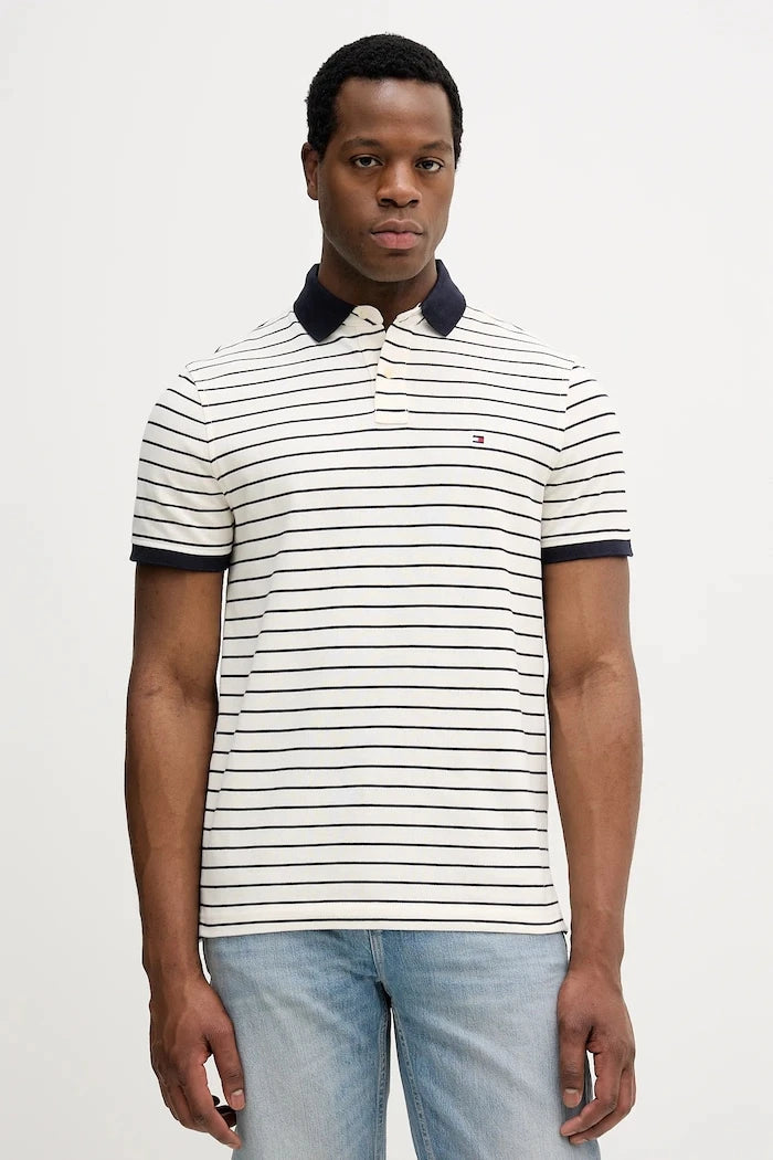 Tommy Hilfiger erkek pamuk elastan polo yaka tişört