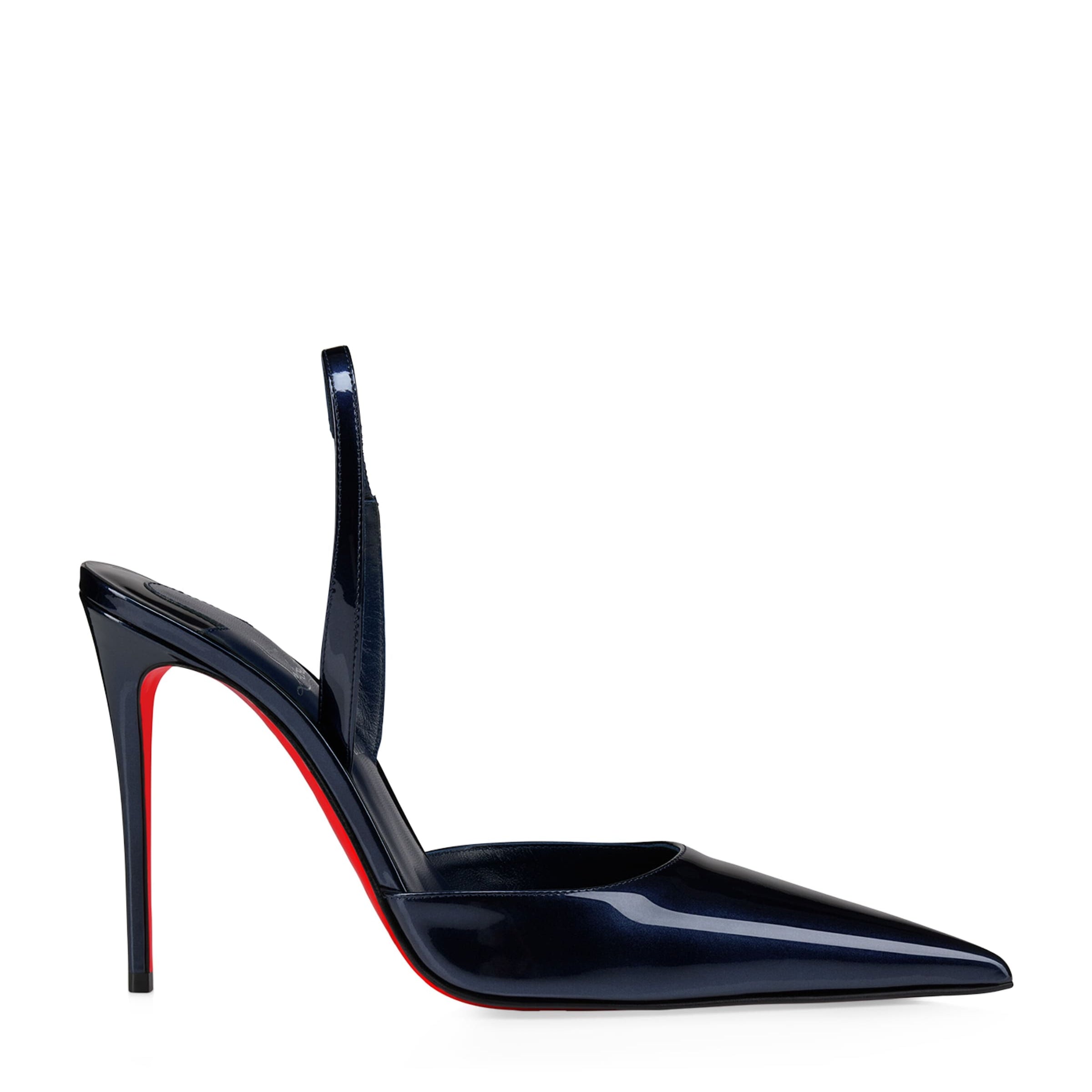 Navy Kate Max Sling Patent Leather Pumps 100