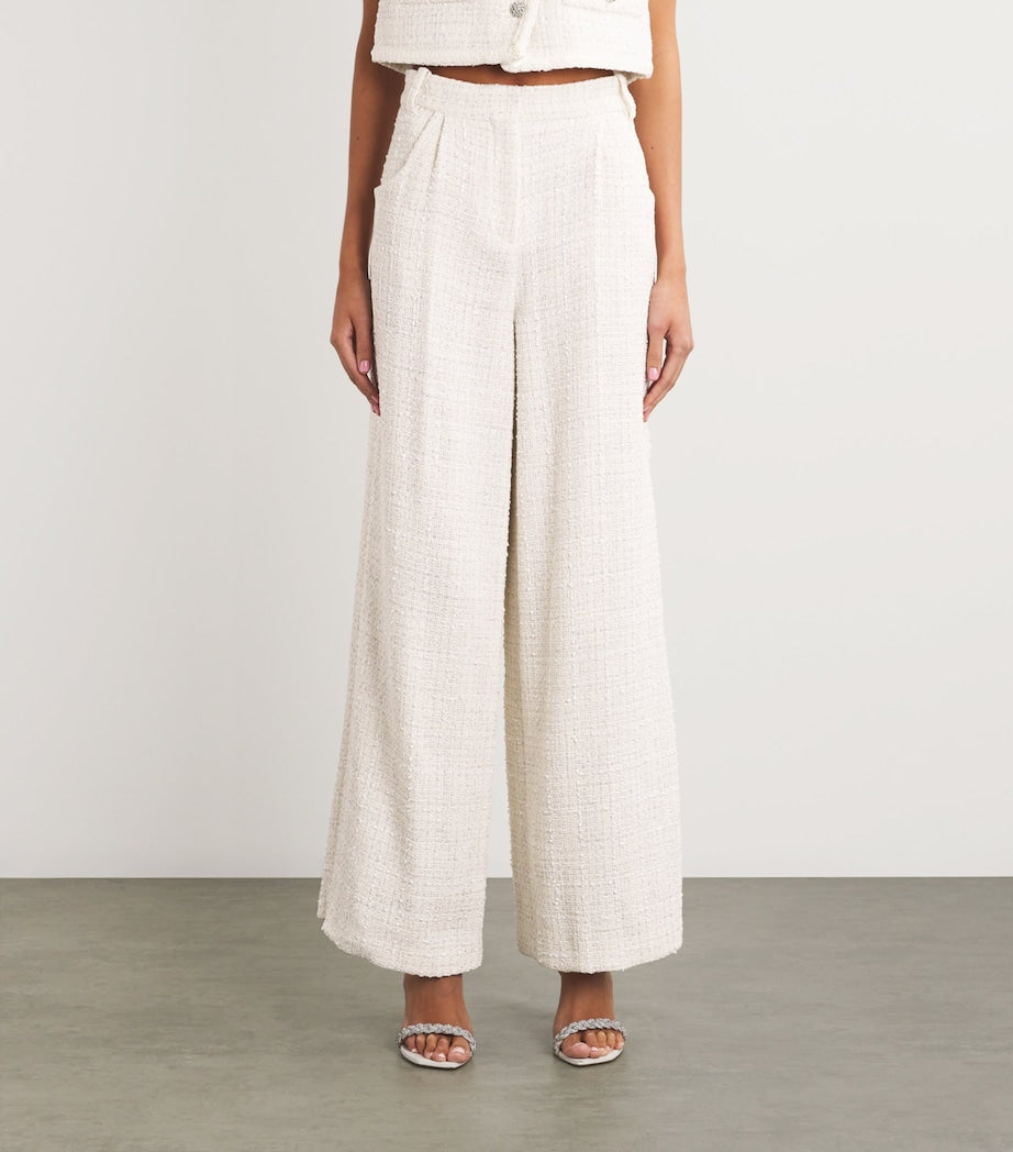 Tweed Wide-Leg Trousers ECRU