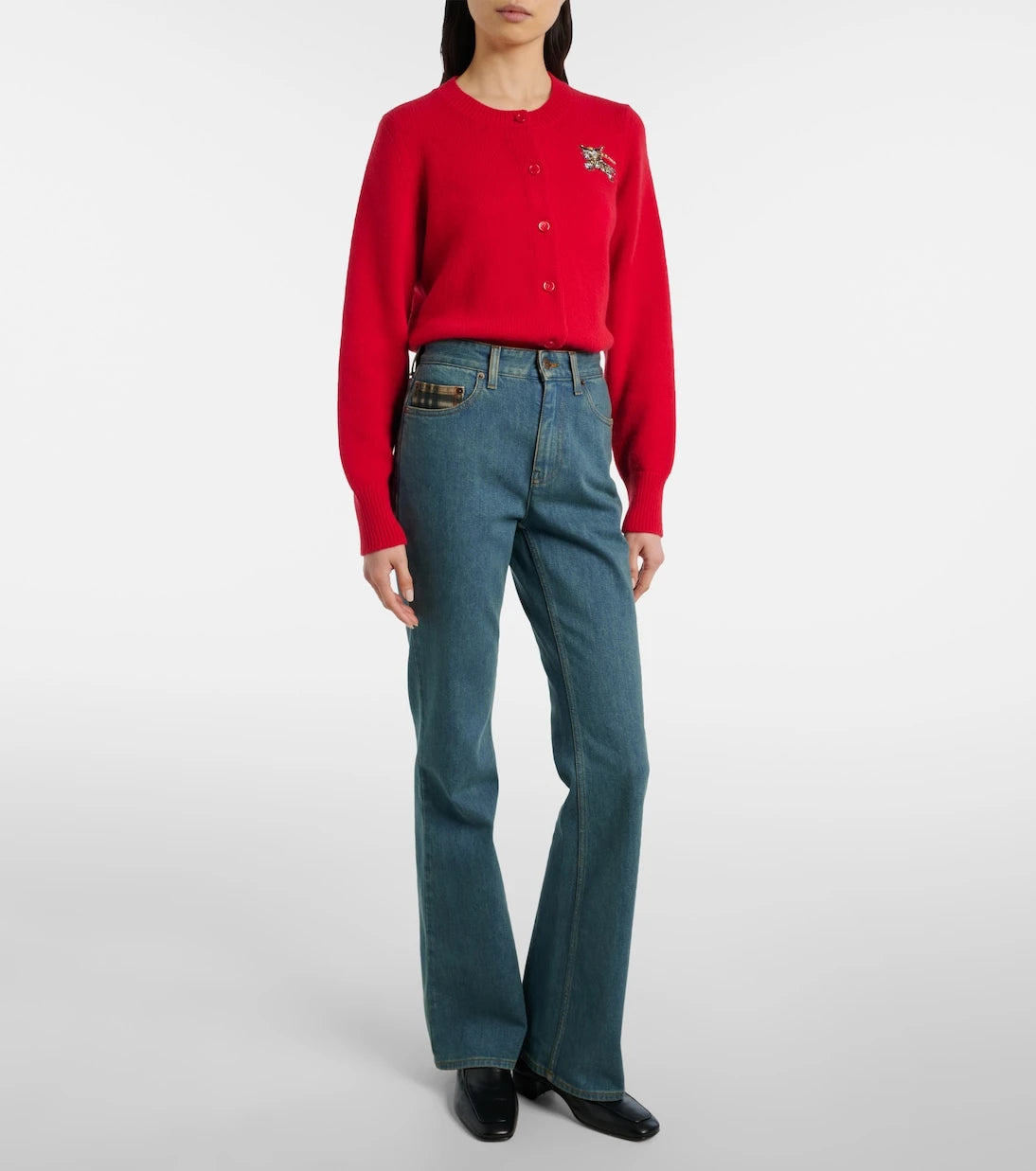 Burberry - Burberry Check flared jeans