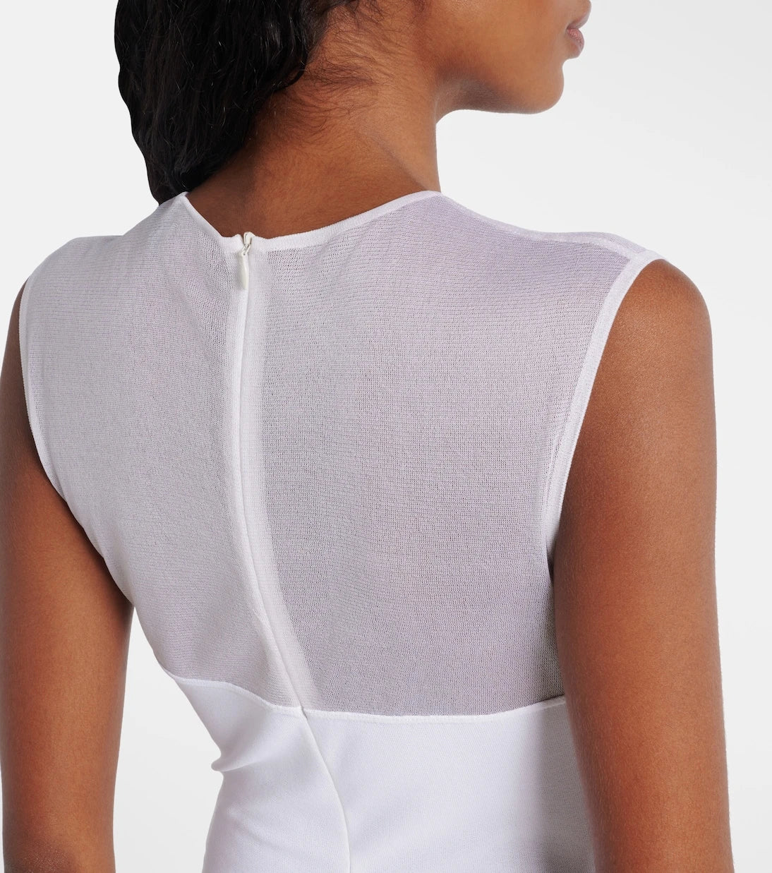 Alaïa - Mesh-trimmed maxi dress