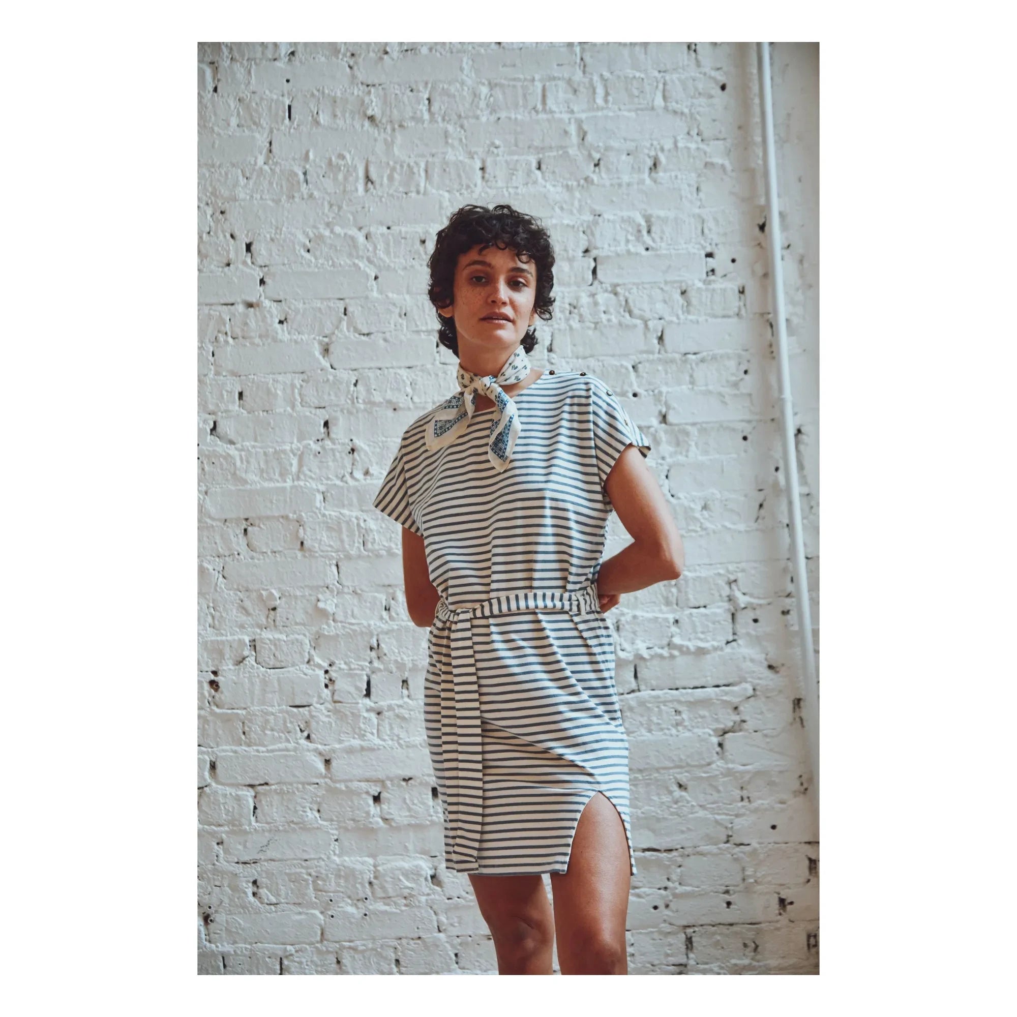 Emile et Ida - Dress Bénédicte Stripes Organic cotton | Blue