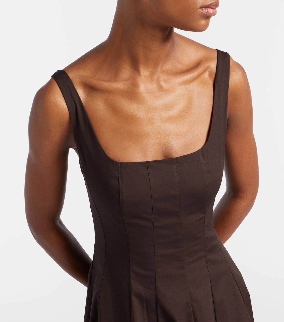 Staud - Pleated cotton midi dress
