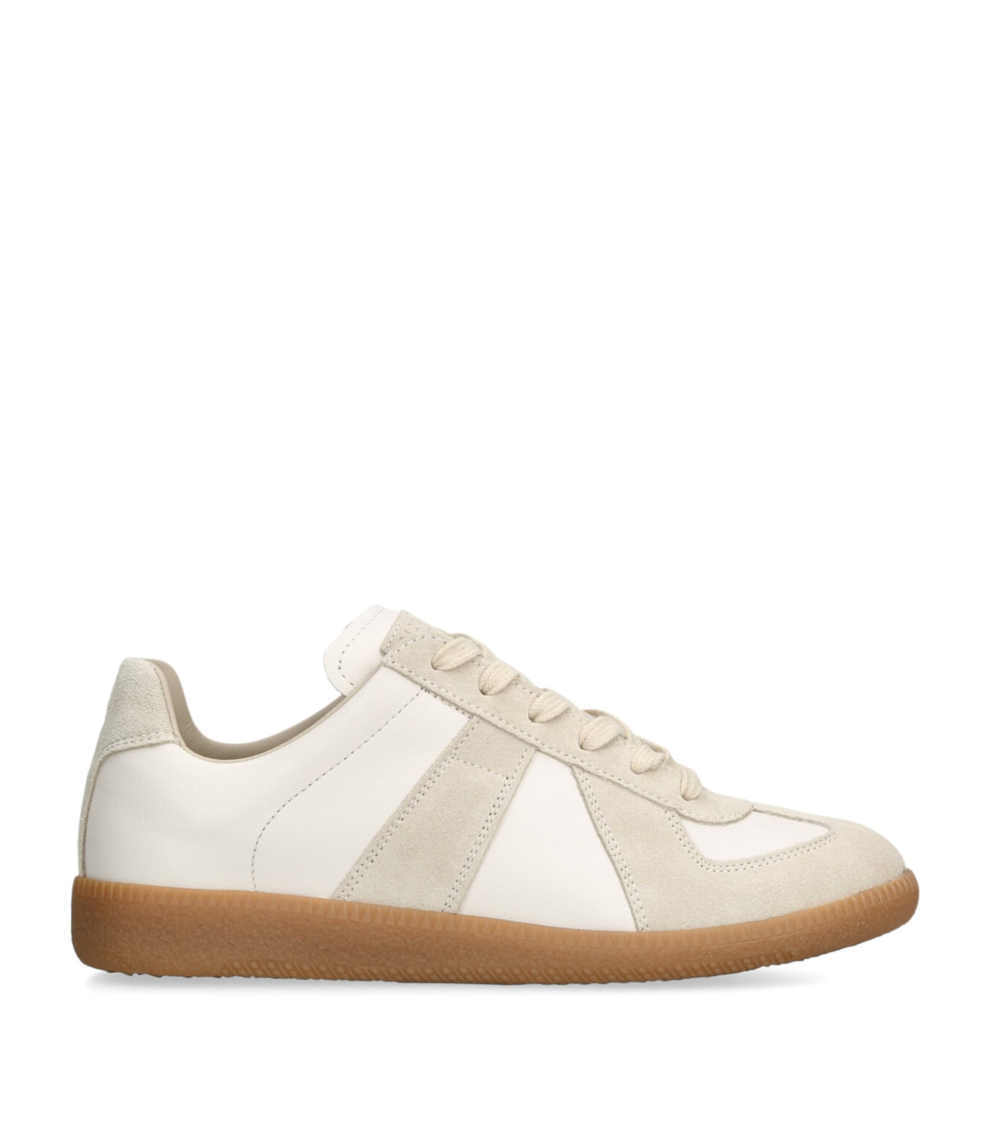 Beige Leather-Suede Replica Sneakers