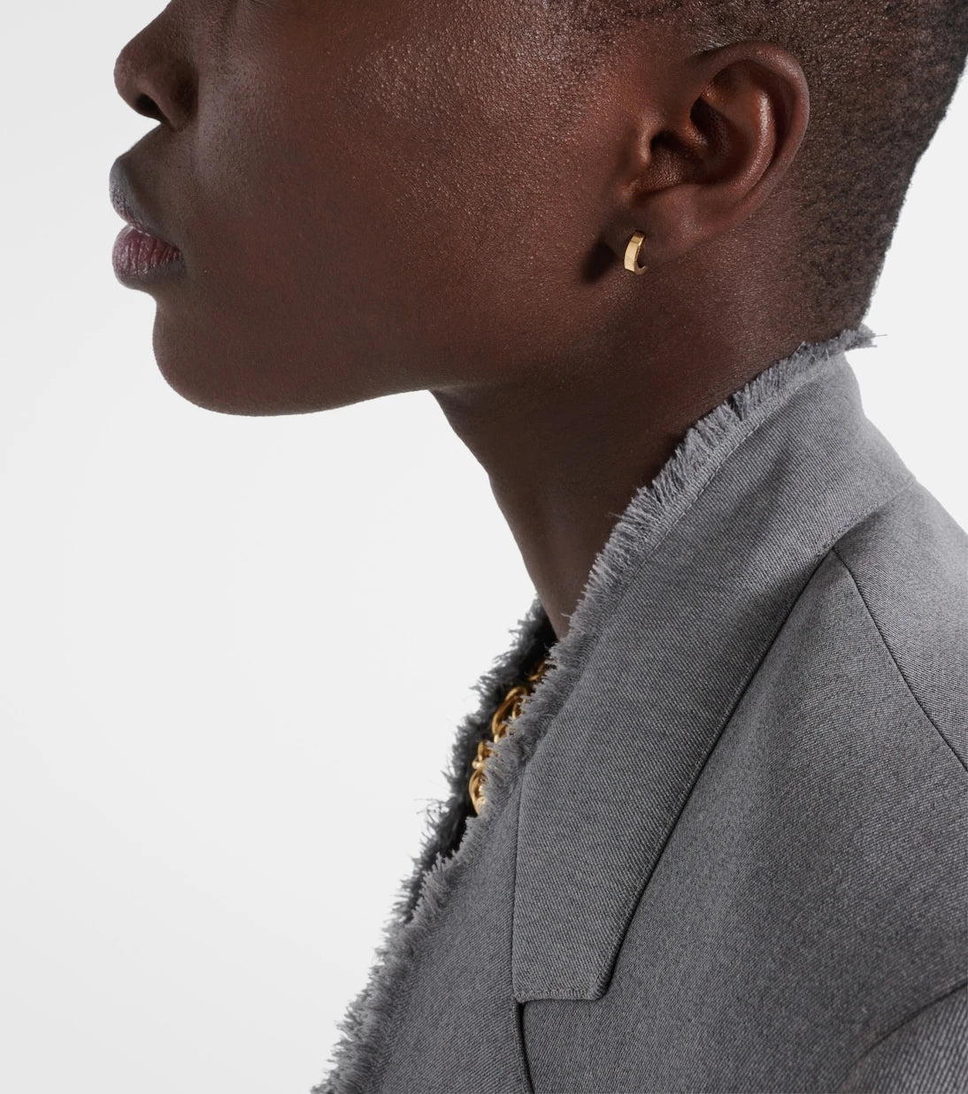 Toteme - 18kt gold hoop earrings with diamond