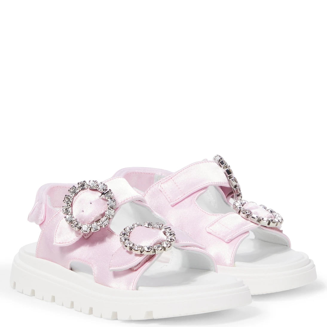 Monnalisa - Embellished satin sandals