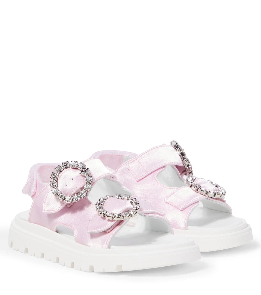 Monnalisa - Embellished satin sandals