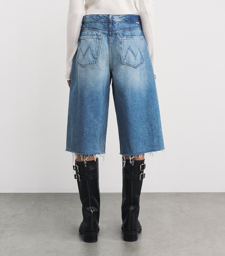 MOTHER Blue The Whole Lot Fray Shorts