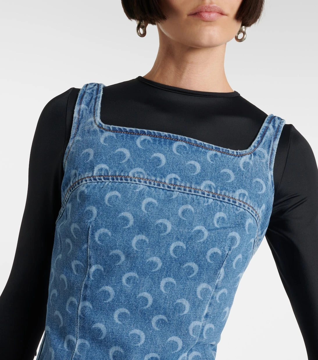 Marine Serre - All Over Moon denim minidress