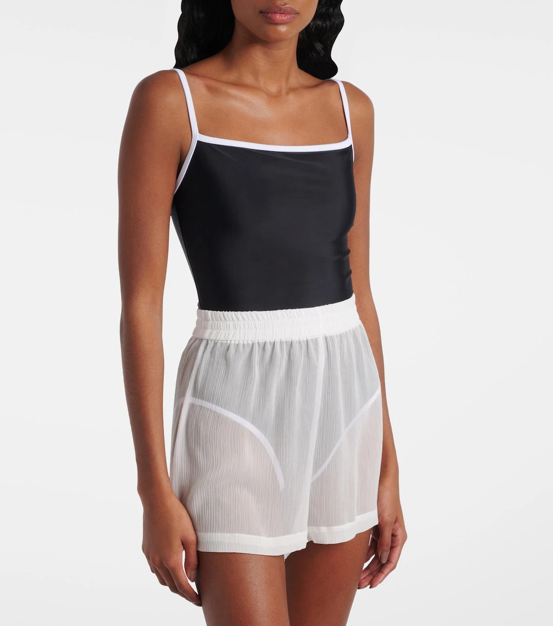 Jade Swim - شورت شفاف بخصر مرتفع