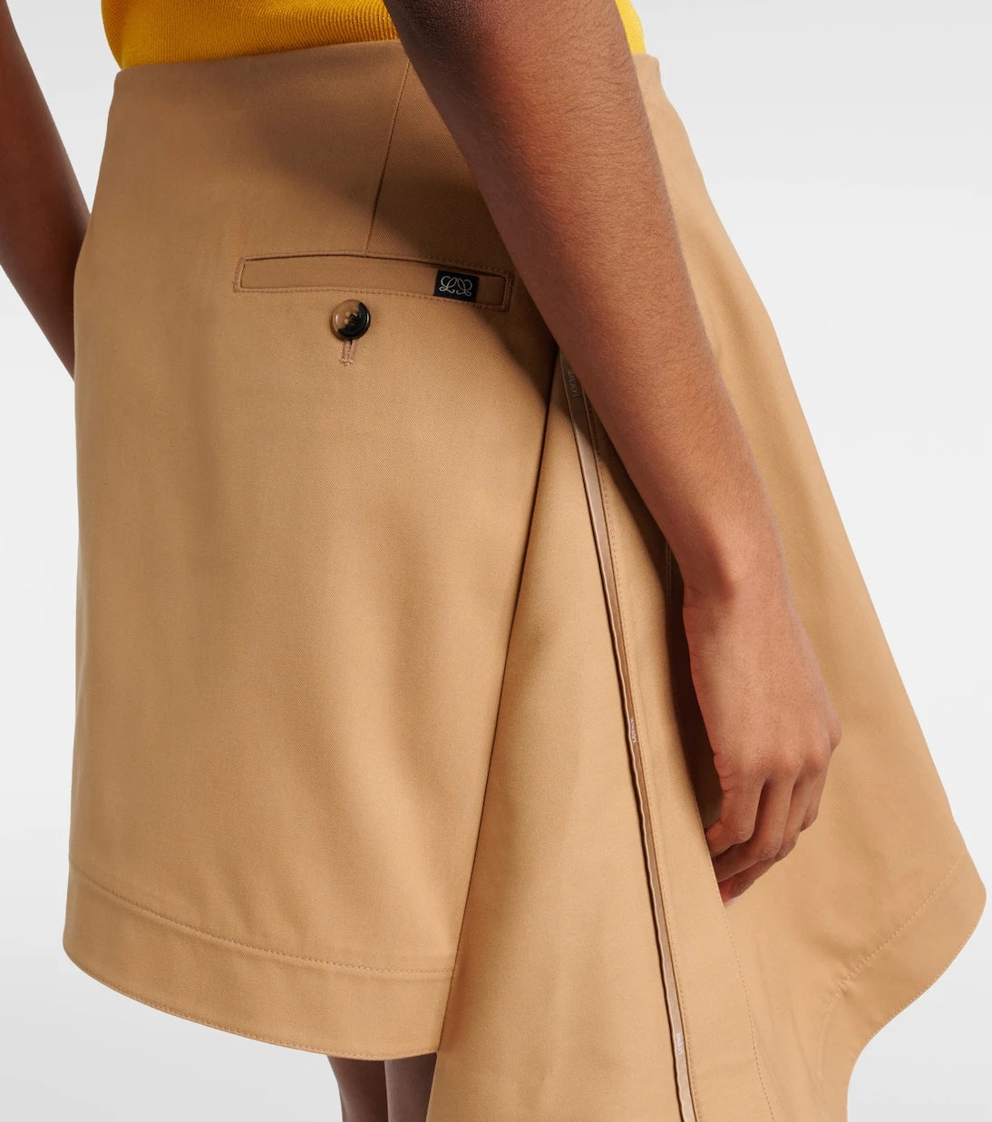 Loewe - Asymmetric silk-trimmed cotton miniskirt