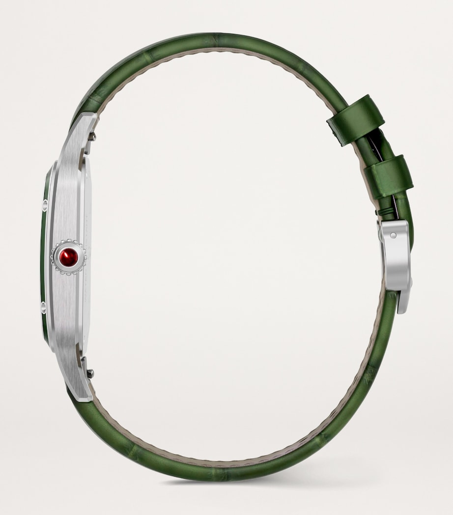 Cartier Large Platinum and Ruby Santos-Dumont Watch 43.5mm