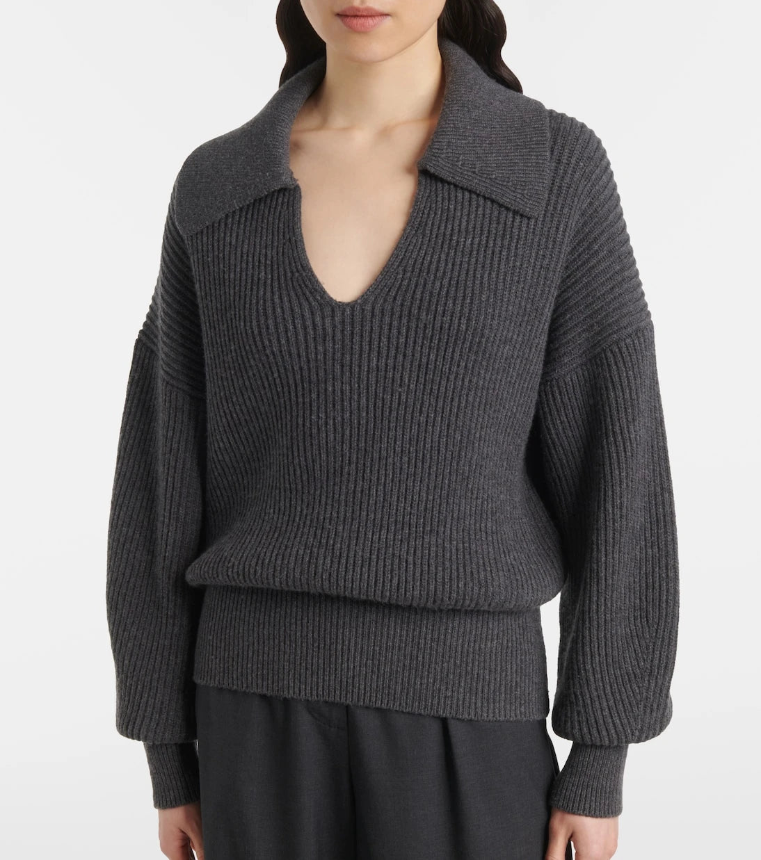 Joseph - Ribbed-knit wool-blend polo sweater
