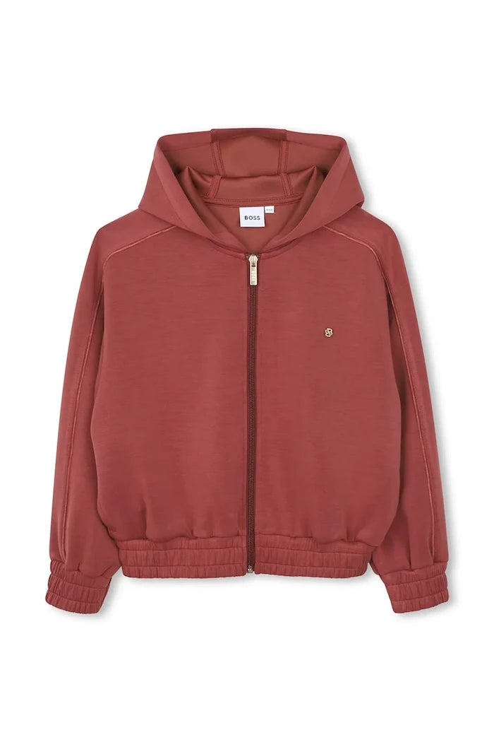 Çocuklar için modal kumaşlı fermuarlı kapüşonlu sweatshirt