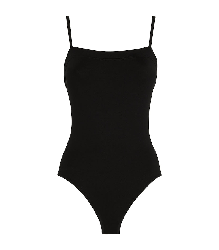 Eres Black Square-Neck Aquarelle Swimsuit