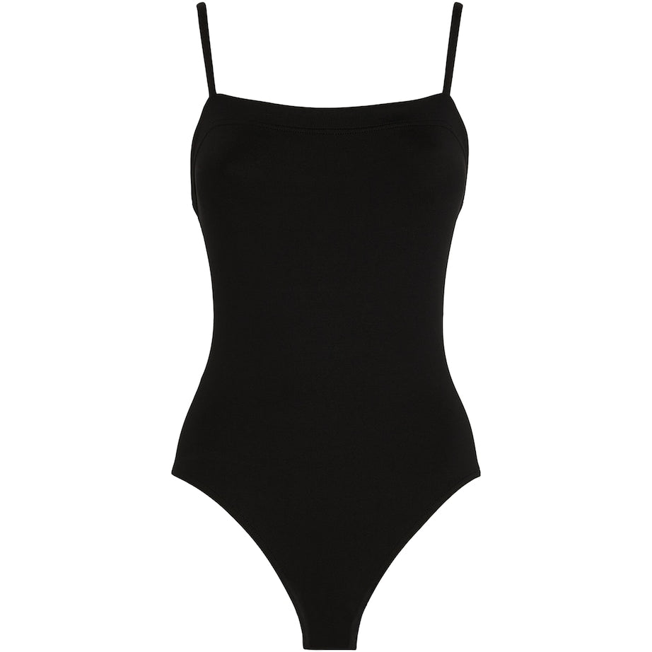 Eres Black Square-Neck Aquarelle Swimsuit