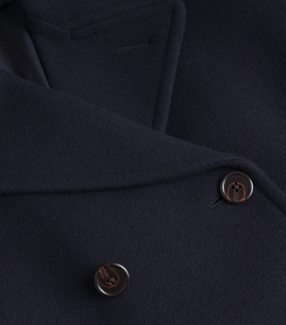 Polo Ralph Lauren Navy Wool-Blend Polo Soft Tailored Peacoat