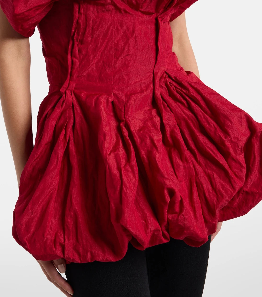 Magda Butrym - Gathered cotton-blend taffeta minidress