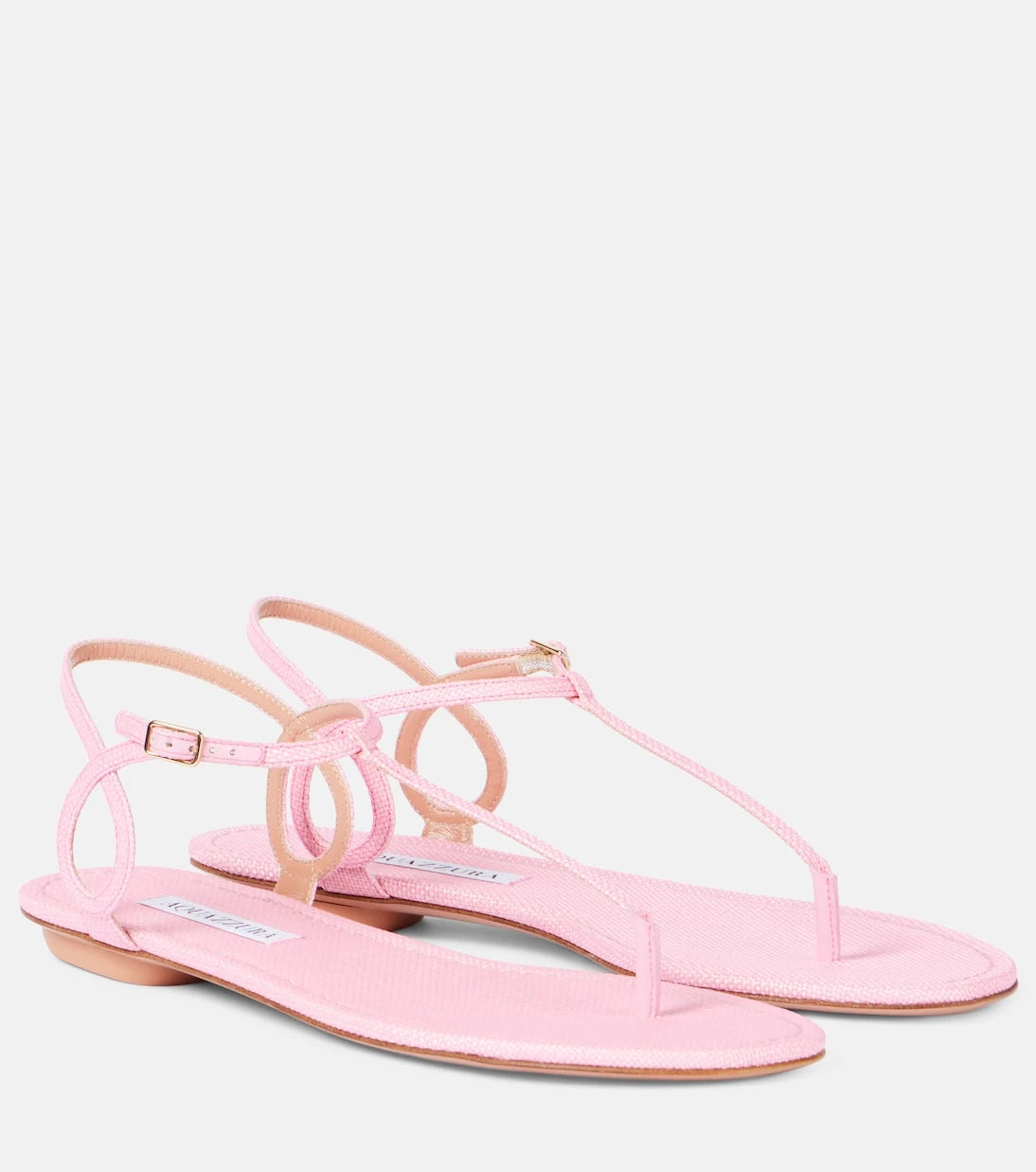 Aquazzura - Almost Bare raffia-effect sandals