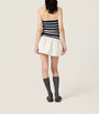 Blue Knitted Stripe Tube Top