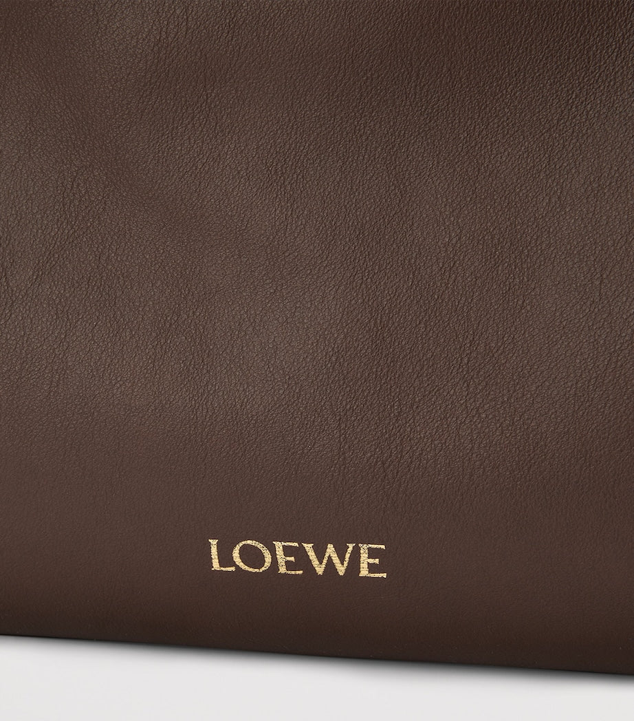 LOEWE Brown Large Leather Flamenco Purse
