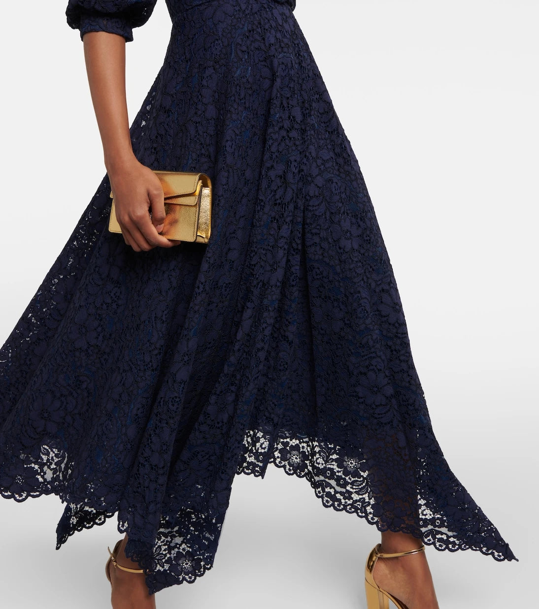 Costarellos - Belted lace midi dress
