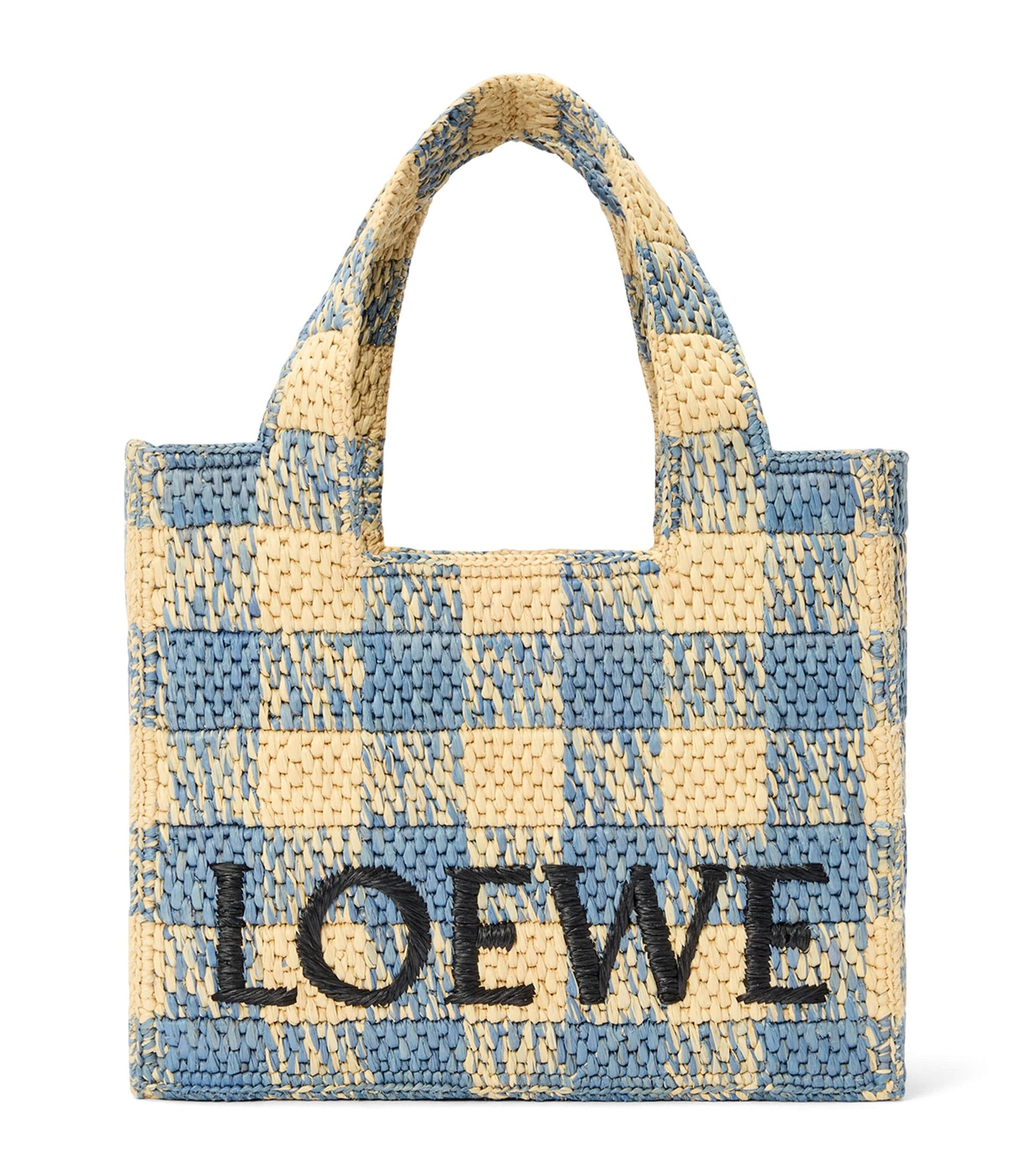LOEWE Beige x Paula's Ibiza Small Gingham Font Tote Bag
