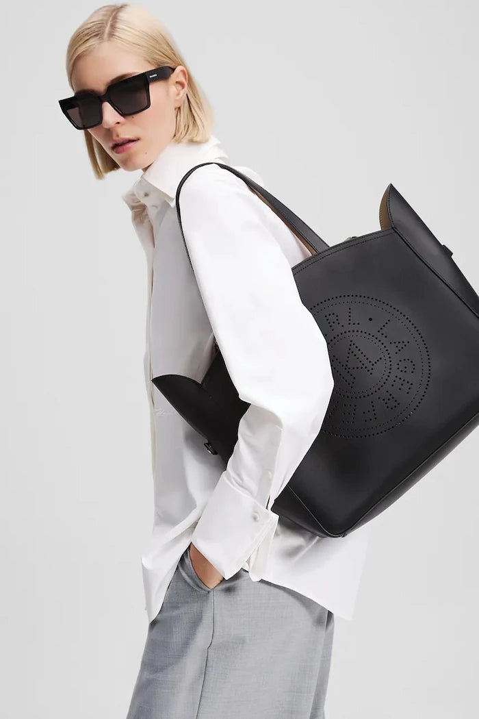 Кожена чанта Karl Lagerfeld K/CIRCLE