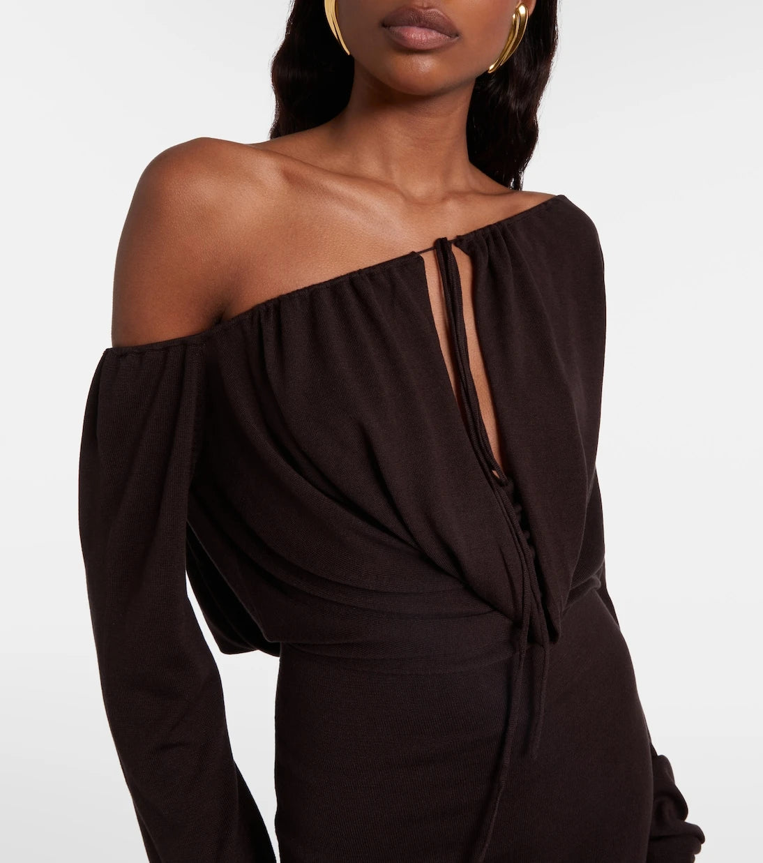 Aya Muse - Sola asymmetric draped silk-blend minidress