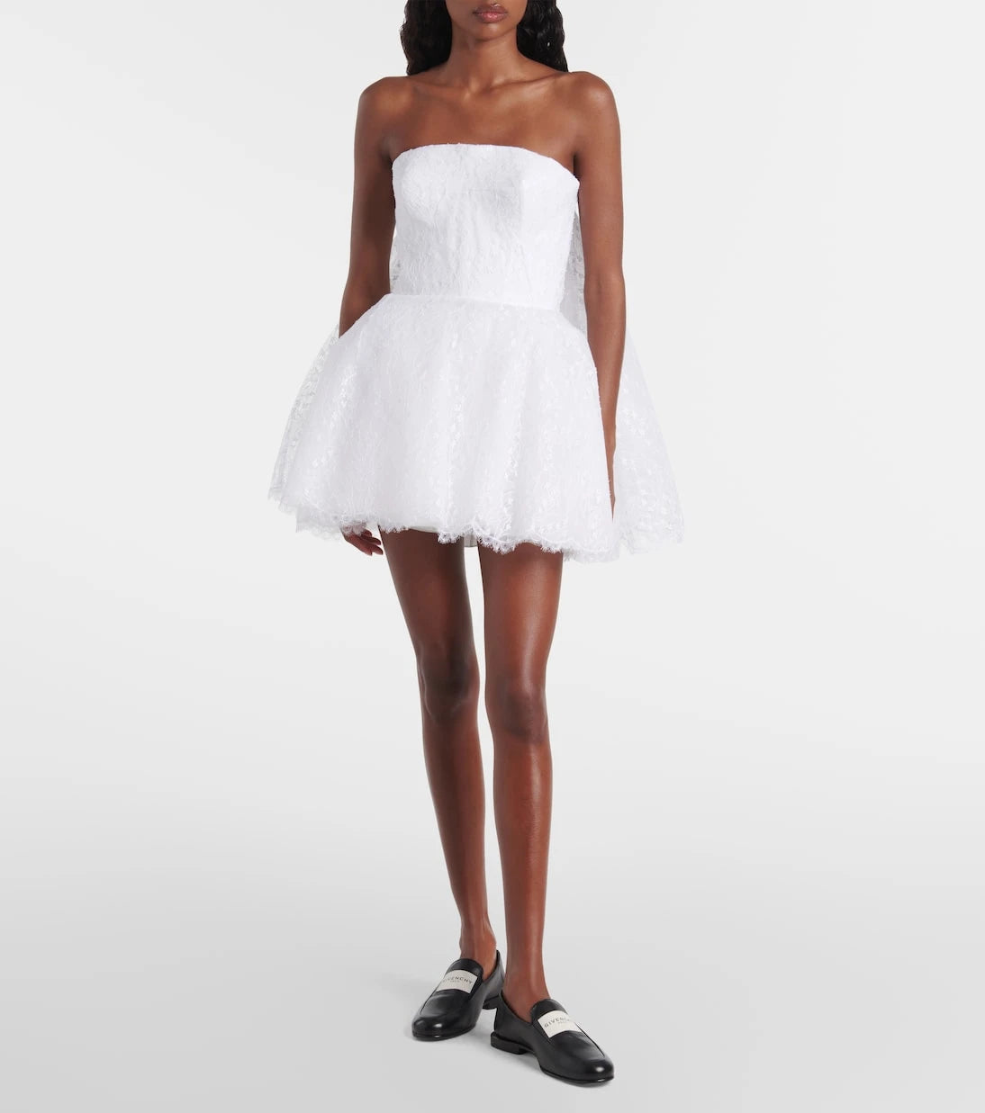Givenchy - Caped lace bustier dress