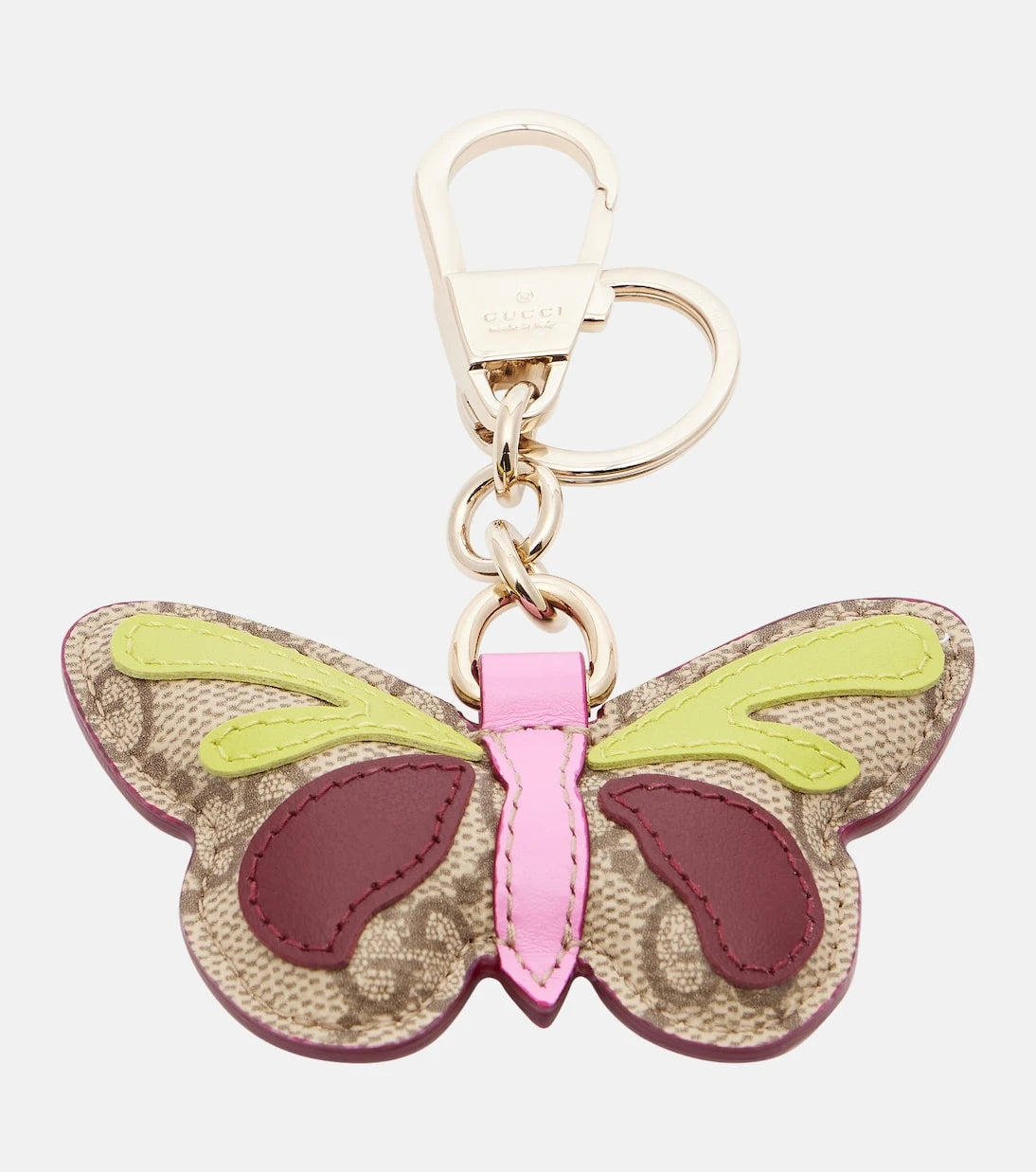 Gucci - GG leather-trimmed coated canvas bag charm
