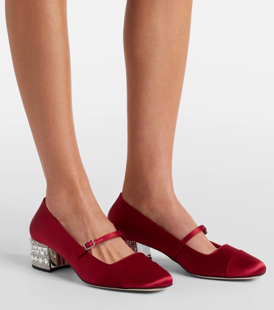 Jimmy Choo - Elisa 45 embellished satin pumps