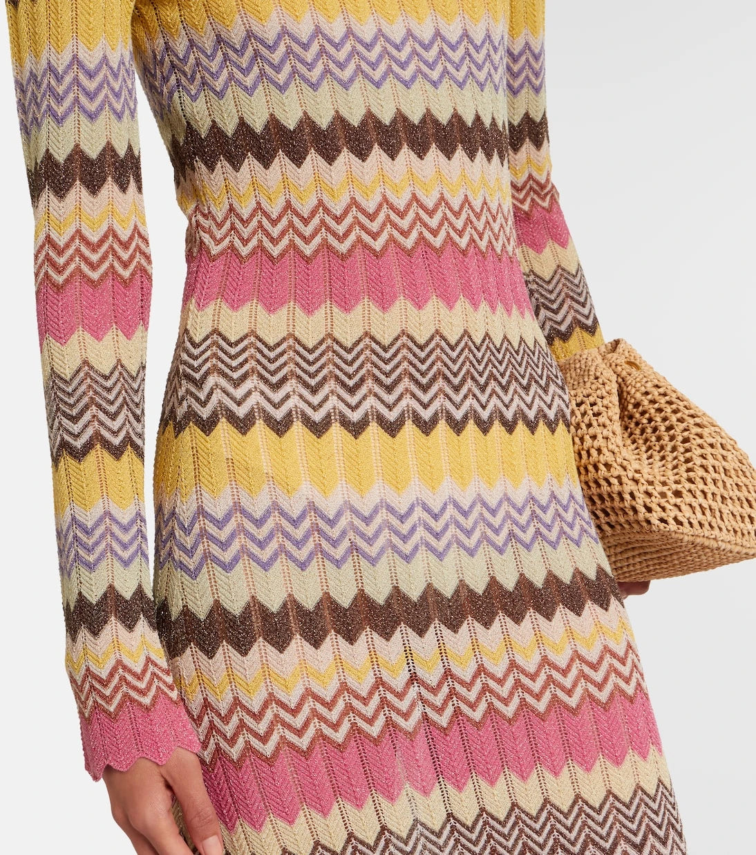 Faithfull - Pedro chevron lamé maxi dress