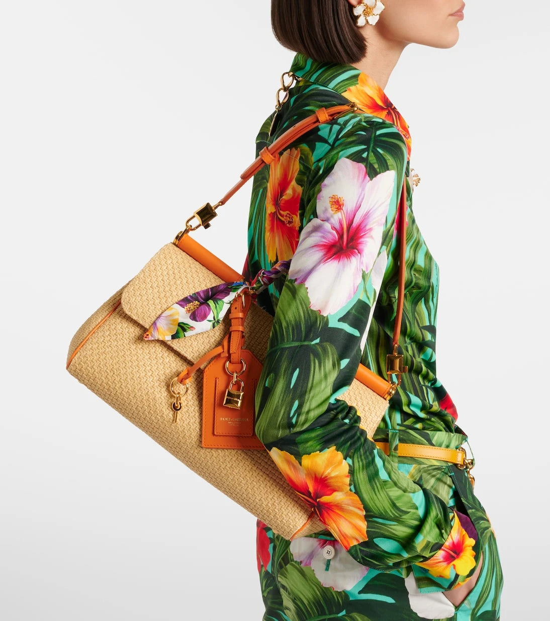 Dolce&Gabbana - Sicily Small raffia top-handle bag