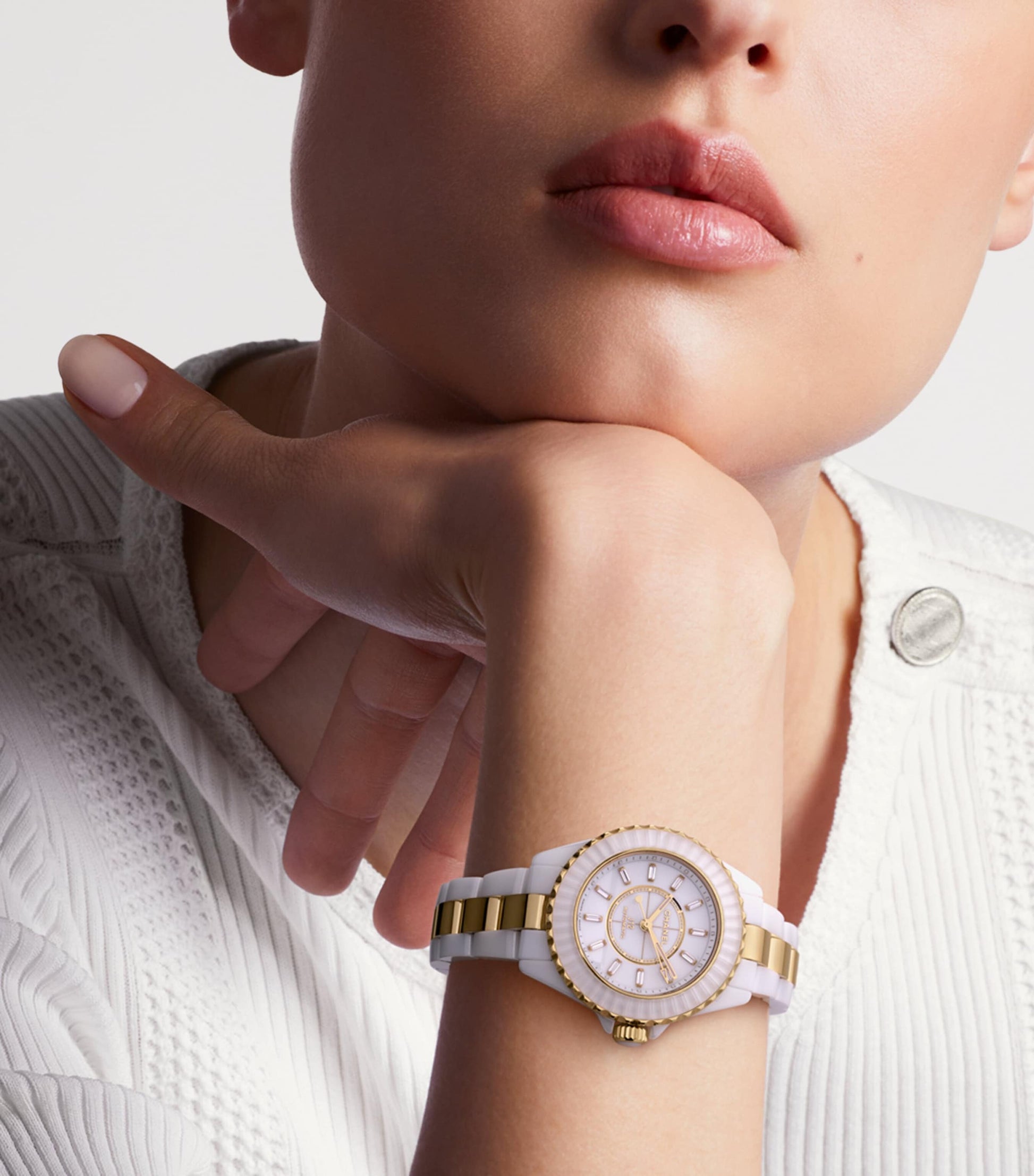 CHANEL Yellow Gold, Ceramic and Diamond J12 Calibre 12.2 Watch 33mm