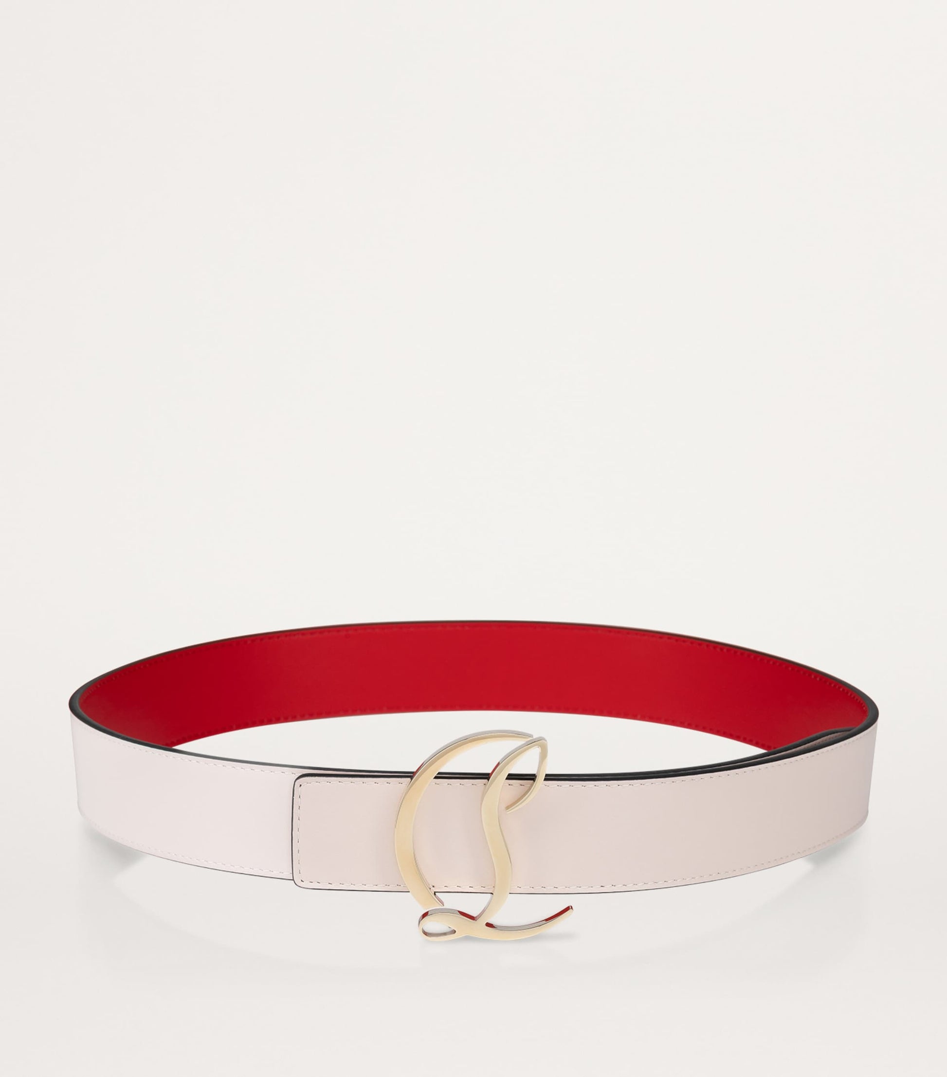 Red CL Logo Leather Belt
