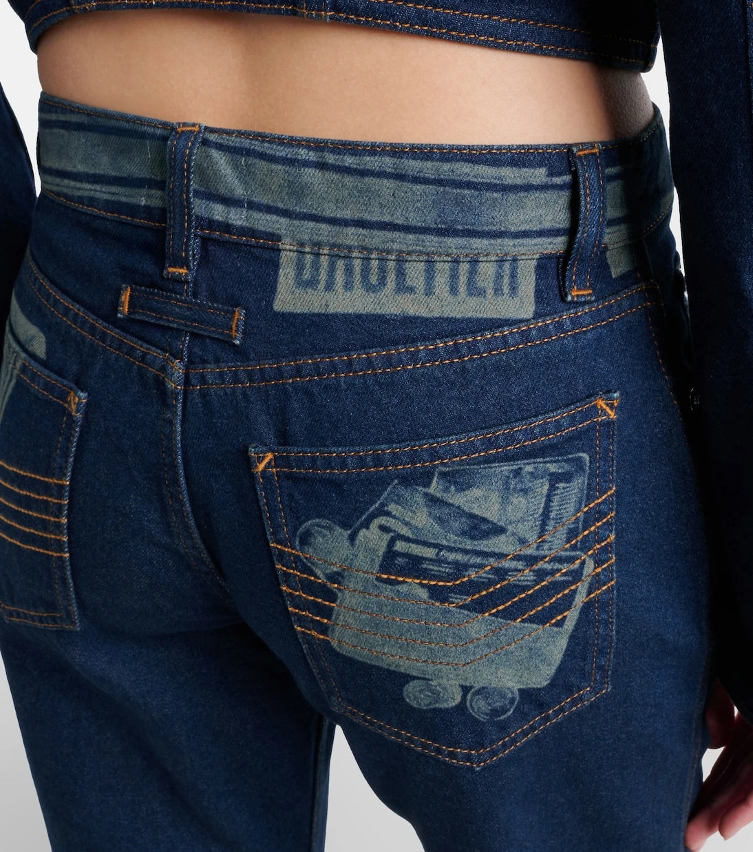 Jean Paul Gaultier - Printed mid-rise straight jeans