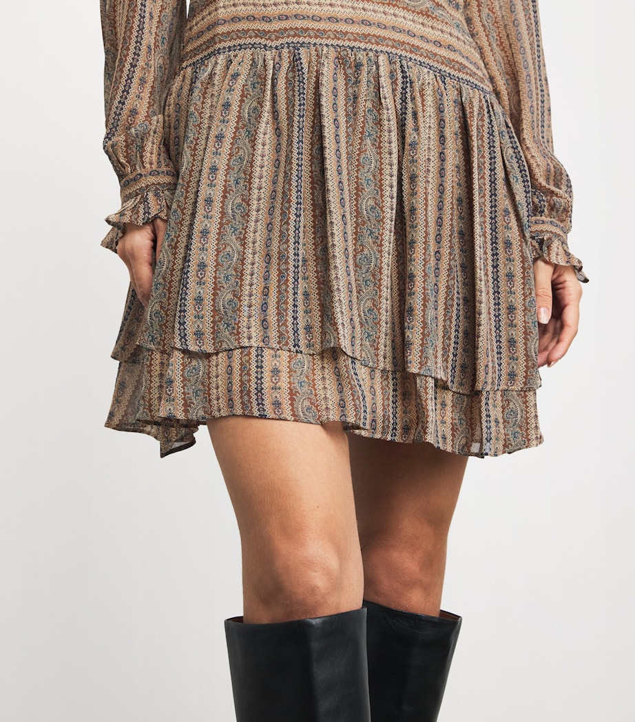 Silk Nantes Mini Dress BROWN MULTI