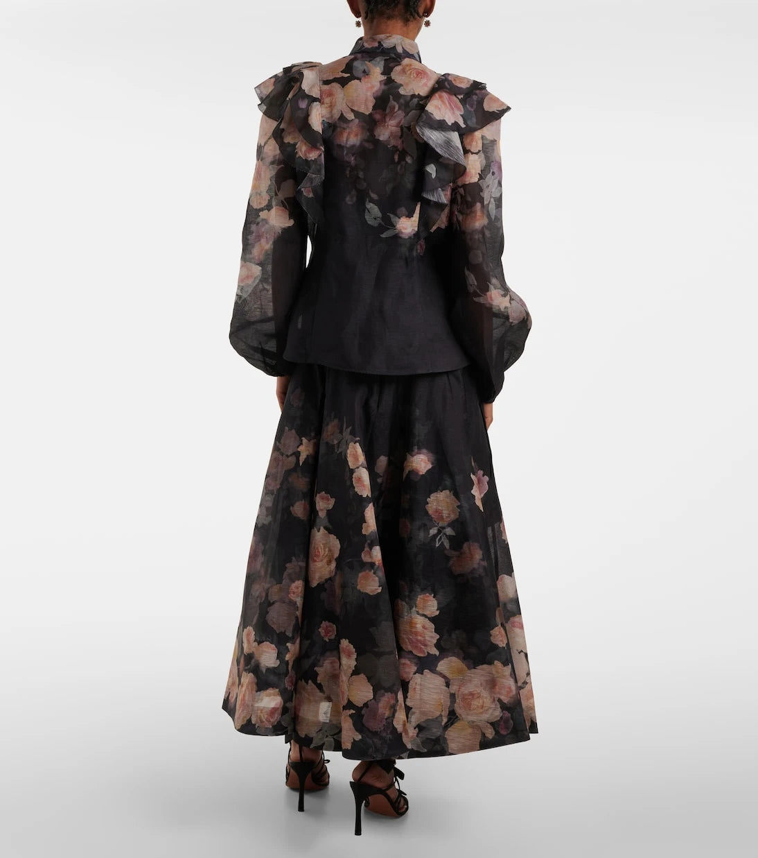 Zimmermann - Crush Frill Sleeve linen and silk blouse