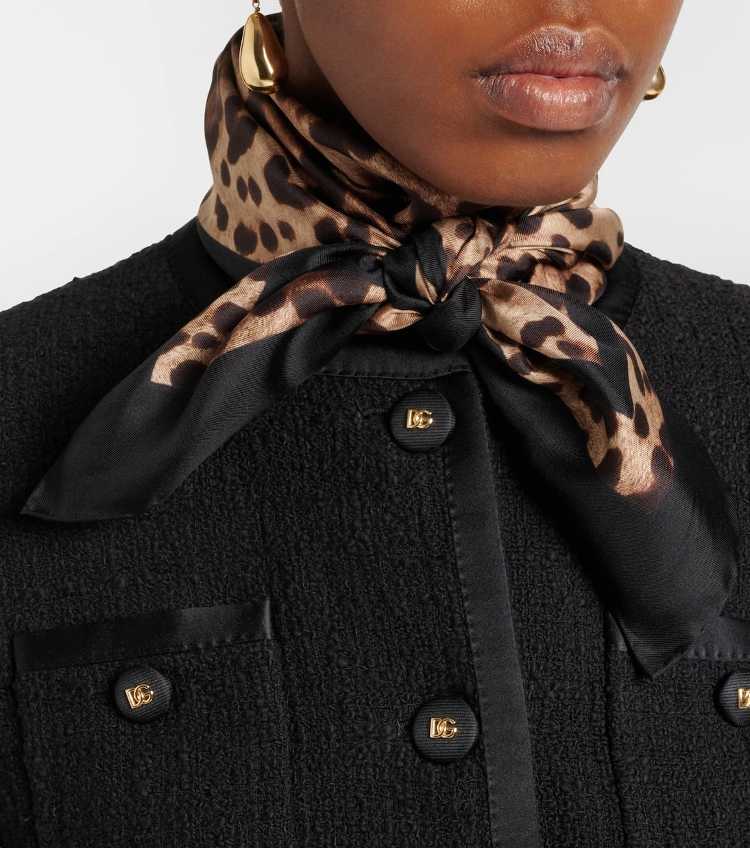 Dolce&Gabbana - Leopard-print silk scarf